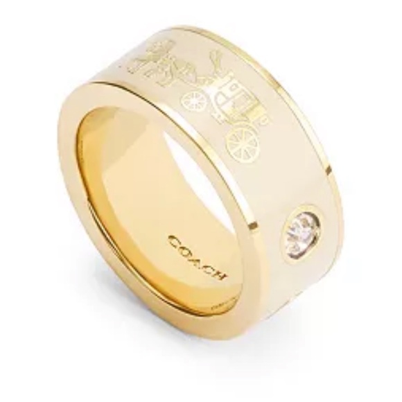 Coach Gold Ring with Carriage Design - Picture 1 of 8